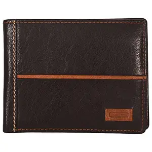 Leatherman Fashion LMN Men Casual Black Genuine Leather Regular Size Small Wallet (9 Card Slots)