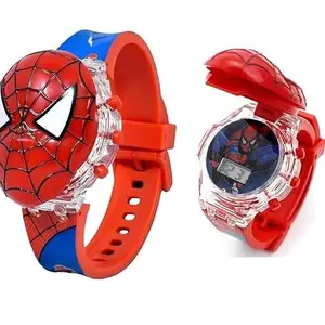 Loris 3D Spiderman/Frozen/Ben/Hello Kitty/Iron Man Avenger Digital Watch with Music & Disco Lights (Boys & Girls) (3D Spiderman)