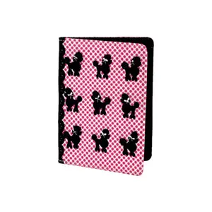 Pinaken Women and Girls Travel Wallet Passport Holder (Poodle Pop, Canvas)