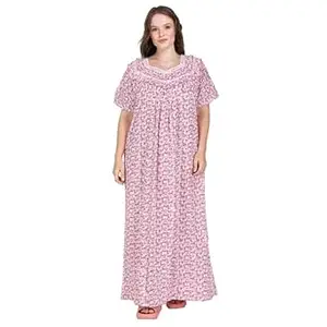 SGDP Women's Pure Cotton Floral Print Nightgown, Full Length Maxi Nightdress, Comfortable Sleepwear Loungewear Maternity Wear