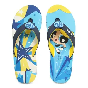 YOHO Powerpuff Girls 003 Flip-flops for Women | Official WB Merchandise | Ultra-Soft Comfort | Anti-Slip Sole | Easy to Clean | Light Blue - UK 3
