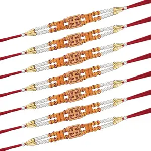 Natali Traders Swastik Rakhi for Brother Set of 7 | Religious Rakhi for Bhai | Divine Rakhi | Exclusive Rakhi | Traditional Rakhi Set (Set of 7)