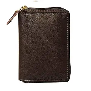 ABYS Genuine Leather Coffee Brown Credit Card Holder for Men and Women
