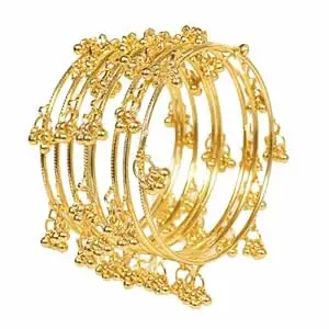 Swara Creations Traditional Kashmiri Ghungroo Latkan Bangles for Women and Girls|Set of 8 Pcs (SKU416)