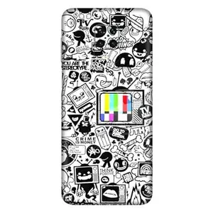 GADGET GEAR Gadget Gear Vinyl Skin Back Sticker Customised TV Doodle (6) Mobile Skin (Not a Cover) Compatible with Xiaomi Redmi Note 9s (Only Back Panel Coverage)