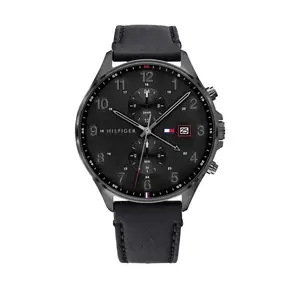 Visit the Tommy Hilfiger Store Tommy Hilfiger Mens WEST Black Dial Leather Analogue Watch - TH1791711