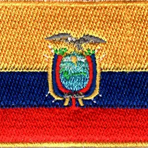 Patch:Hobby - Ecuador National Flag Patch Embroidery Sweing Badge 7cm x 5cm Imported from Malaysia.