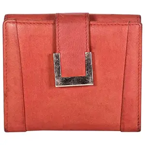 Leatherman Fashion LMN Genuine Leather Women Orange Wallet 1971