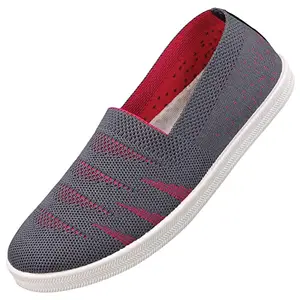 Walkaroo Ladies Grey Pink Belly Shoe (GY3408) 5 UK