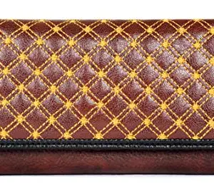 THE CLOWNFISH Women's Synthetic Wallet (Elegance Yellow), Brown