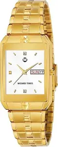White Stainless Steel White Dial Day & Date Analog Men's Watch WT-55
