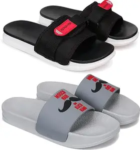 Bersache Chappal for Men | casual slippers,slides,water proof, for Men stylish |Perfect Filp-Flops for walking Slippers (Multicolour) (Pack Of 2) Combo(AL)-1558-1590