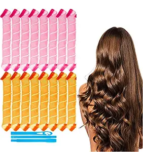STAR WORK - Hair Curlers Spiral Curls 30 cm Styling Kit, No Heat Hair Curlers,Hair Rollers Wave Styles,7 PCs Heatless Spiral Curlers for Women Girls Short Long Hair Styling Tools (HAIR ROLLER)