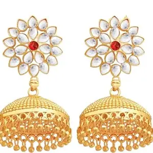 Mansiyaorange AD Kundan Jhumki/Jhumka Earrings For Women