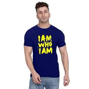 Men's Round Neck T-Shirt | Comfortable & Stylish Men's T-Shirt Idea for Gym, Sports, Casual Outings, or Lounge Wear - Medium Navy