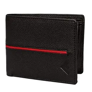 FUSTAAN Genuine Leather Designer, Black, Red, Men Wallet