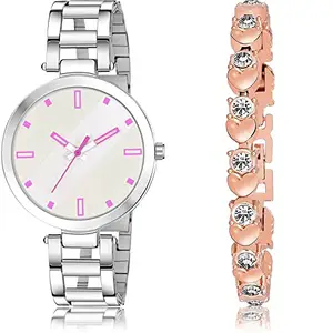 NEUTRON Heart Analog White and Rose Gold Color Dial Women Watch - GM238-GX4 (Pack of 2)