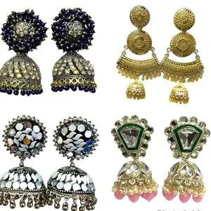 Traditional combo of 4 heavy look Earrings Jhumka for Women and Girls | Pack of 4