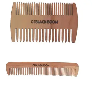 C I Black Boom Neem Wooden Hair Comb Healthy Haircare For Men & Women | Combo - Co1 and Co7