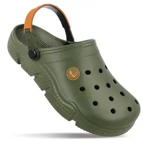 WALKAROO Clogs for Mens -Trendy|Lightweight and Comfortable|WC8736 - Olive Green