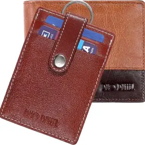 DUO DUFFEL RFID Genuine Leather Unisex Wallet & Card Holder Pack of 2