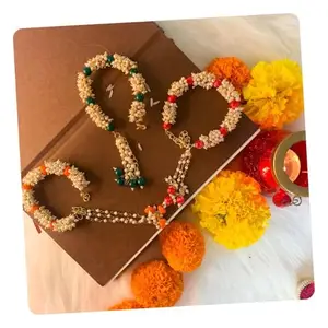 I Jewels Womens Designer Pearl Lumba Rakhi For Bhabhi/Sister (Pack of 3)