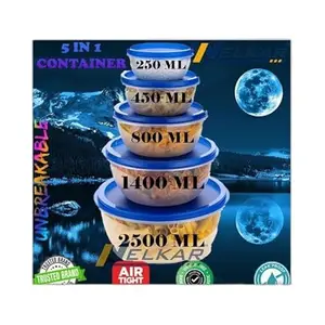 Kitchen Container |250+450+800+1400+2500 ml| Stackable Refrigerator Organizer for Fresh Food Storage | BPA-Free Kitchen Solution Transparent food storage Stackable frid|design - 431for home