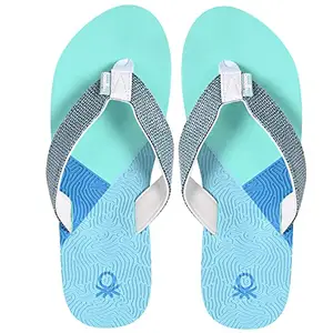 United Colors of Benetton UCB Women's Multi-Layered High Fashion Comfortable, Mint EVA Flip Flops and house slippers