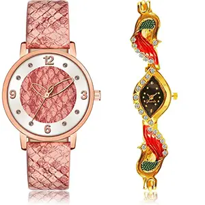 NEUTRON Wrist Analog Pink and White Color Dial Women Watch - GM363-G117 (Pack of 2)