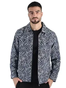 BEYOUNG Blue Abstract Print Jacket