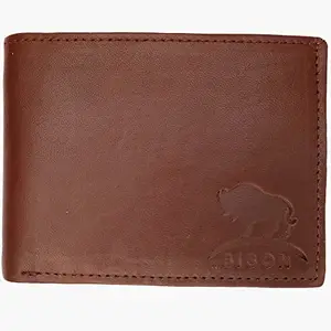 Men's Latest Genuine Leather RFID Blocking Wallet. (Brown)