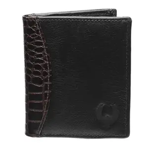 Flyer Wallets for Men (Color- Black) Genuine Leather Wallet Stylish Design Pack of 1 WBL029