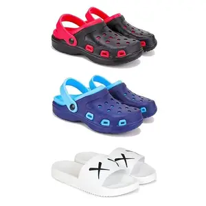 Lightweight Classic Clogs || Sandals with Slider Adjustable Back Strap for Men-Combo(3)-3017-3019-3029-8 White(COMBO(3)-3017-3019-3029-8_BZ)