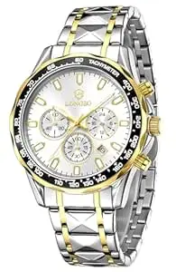 LONGBO Diplomat 83818 Men’s Chronograph Watch with Steel Bracelet, Reinforced Mineral Crystal, Luminous Hands and Date Display | Men | Office, Business, Formal & Gifting