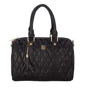 INIT Valentina (Small) Black Round Duffle Bag-Style Handbags