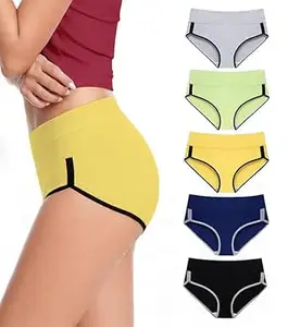 DIVING DEEP Panties for Women | High Waist Panty for Girl | Cotton High Waist Full Coverage Panty | Soft, Breathable & Comfortable Daily Underwear | Full Stretchable Hipster Briefs | Pack of 5