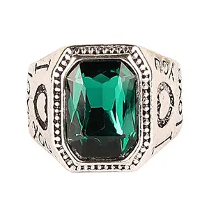 Stainless Steel Fashion Ring with Stone For Boys Men Finger Rings for Men and Boys Accessories (Green)