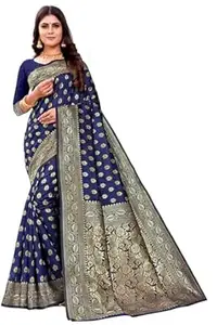 Shasmi Women's Banarasi Saree Pure Kanjivaram Silk Saree Soft new ladies 2026 Design Wear Pattu Sarees Latest Cotton Party Sari collections With Blouse Piece for Wedding sadi (PARI S-1)