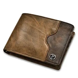 PIRASO Men's Artificial Leather Wallet (Brown)