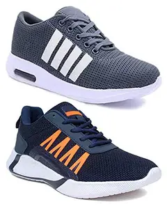 WORLD WEAR FOOTWEAR Multicolor (9064-9312) Men's Casual Sports Running Shoes 7 UK (Set of 2 Pair)