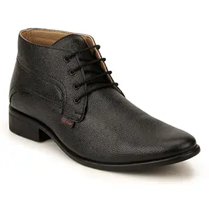 Red Chief Black Leather Formal Derby Shoes for Men