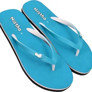 Casual Comfort Slipper For Women's Flip Flops Fashion Chappal Slides Sandals, (Sky Blue)