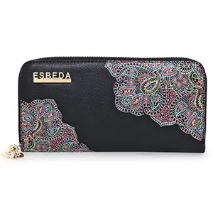 ESBEDA Black Color Mandala Art Design Wallet for Women