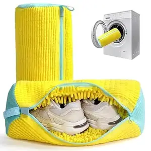 OLAMLY Shoe Wash Bag | Washer & Dryer Safe for Sneakers | Reusable & Durable WashBag | Zipper Plush Washing Machine Bags for All Mesh Shoe Sizes Easy Cleaner