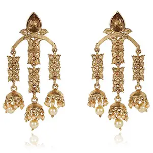 Shining Diva Fashion Gold Plated Latest Pearl Jhumka Jhumki Traditional Earrings for Women and Girls (10244er)
