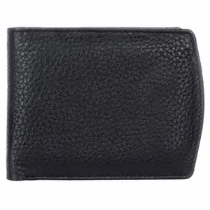 BLU WHALE Pure Leather Classic Black Men's Wallet