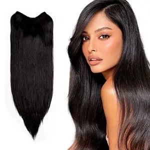 Baal Women V Shape Straight Hair Exrtension With Free Hair Comb And Clip (30 Inch,50 Gram,Dark Brown)?