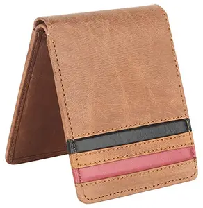 Men Brown Original Leather RFID Wallet 7 Card Slot 2 Note Compartment