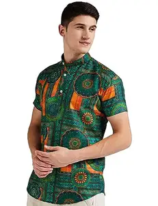 Men's Slim Fit Casual Shirt (XL, Green)