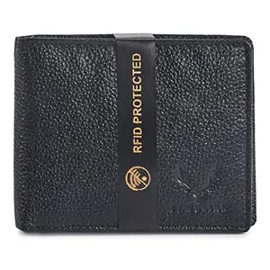Fawnlink Men Black Casual Formal Genuine Leather RFID Wallet
